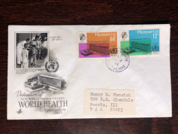 MONTSERRAT FDC COVER 1966 YEAR WHO HEALTH MEDICINE STAMPS - Montserrat