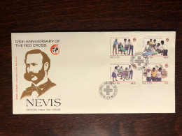 NEVIS  FDC COVER 1988 YEAR RED CROSS DUNANT HEALTH MEDICINE STAMPS - St.Kitts And Nevis ( 1983-...)
