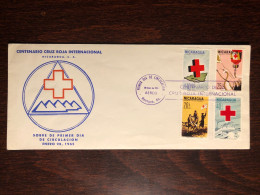 NICARAGUA FDC COVER 1965 YEAR RED CROSS BLLOD TRANSFUSION HEALTH MEDICINE STAMPS - Nicaragua