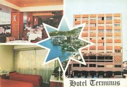 CPSM Monaco-Hôtel Terminus-Multivues-Timbre-RARE   L2771 - Hotels