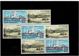 SAN MARINO ,"New York" ,2 Coppie MNH ,qualita Ottima - Ongebruikt