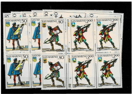 SAN MARINO ,"Balestrieri" ,serie Completa MNH In Quartina ,qualita Ottima - Neufs