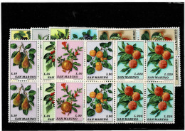 SAN MARINO ,"Frutta" ,serie Completa MNH In Quartina ,qualita Ottima - Unused Stamps