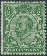 Great Britain 1911 SG322 ½d Green KGV Hair Heavy MLH - Unclassified