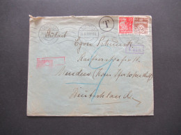 Dänemark 1938 MS Aabenraa - Menden Nachgebühr Beleg / T - Stempel Und Violetter Ra1 T 8 1/2 C. - Briefe U. Dokumente