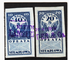 CAO525P O L E N 1920 OPLATA STEMPLOWA  10 - 20 PENIGOW GESCHNITTEN  Gestempelt SIEHE ABBILDUNG - Revenue Stamps