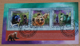 GUINEA 2014, Bears, Animals, Fauna, Miniature Sheet, Used - Ours