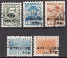 Austria 1933/1935 Winterhilfe Mi#563,564,565,614,615 Used - Gebraucht