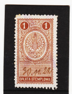 CAO516 P O L E N 1922 OPLATA STEMPLOWA 1 MAREK  Gestempelt SIEHE ABBILDUNG - Revenue Stamps