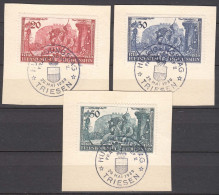 Liechtenstein 1939 Mi#180-182 First Day Cancels - Gebruikt