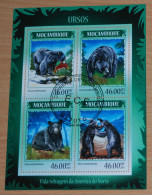 MOZAMBIQUE 2014, Bears, Animals, Fauna, Miniature Sheet, Used - Orsi