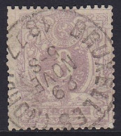 Belgique - N°29 Lion Couché 8c Violet 1870 Oblit. BRUXELLES (NORD) /29 NOVE 1877 - 1869-1888 Lion Couché (Liegender Löwe)