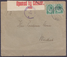 Afrique Du Sud - Env. Affr. 2x ½d Càd GIBEON / 19?? Pour WINDHOEK - Bande Et Cachet Censure - Natal (1857-1909)