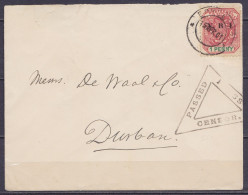 Afrique Du Sud - Env. Affr. 1d Càd BOKSBURG /15 APR 1901 Pour DURBAN - Cachet Censure (au Dos: Càd Partiel JOHANNESBURG  - Natal (1857-1909)