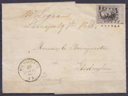 L. Datée 29 Septembre 1865 De Grand Hornu Affr. N°14B (bord Interpanneau) Lpts "322" Càd St-GHISLAIN /29 SEPT 1865 Pour  - 1863-1864 Medallions (13/16)