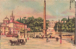 ITALIE - Roma - Plazza Del Popolo - Vue D'un édifice - Une Voiture - Animé - Carte Postale Ancienne - Places & Squares