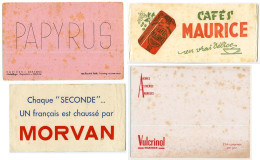Lot De 4 Buvards (31) MARINIER - MAURICE - MORVAN - PAPYRUS  Avec Défauts :taches,  Pliures,déchirures Etc. Etc - Collections, Lots & Series