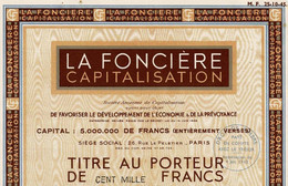 LA FONCIÈRE CAPITALISATION 1946 - Banco & Caja De Ahorros