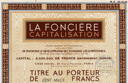 LA FONCIÈRE CAPITALISATION 1946 - Bank En Verzekering