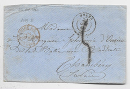 ITALIA  LETTERA COVER MONZA 1860  TAXE 5 TO FRANCE - Marcophilie