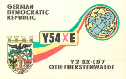 German Democtaric Republic Radio Amateur QSL Card Y54XE Y03CD 1985 - Radio Amateur