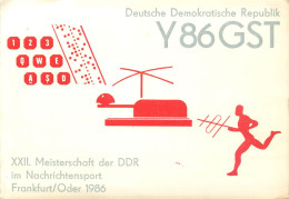 German Democtaric Republic Radio Amateur QSL Card Y86GST Y03CD 1986 - Radio Amatoriale