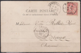 Mouchon 10c Rose Y.et.T.124   Sur CPA  De CAMBRAI Grand Séminaire  Le 25 5 1903   Pour BRAUX  Ardennes - 1900-02 Mouchon