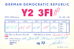 German Democtaric Republic Radio Amateur QSL Card Y23FI Y03CD 1987 - Radio Amateur