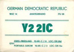 German Democtaric Republic Radio Amateur QSL Card Y22IC Y03CD 1988 - Radio Amateur