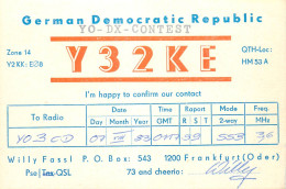 German Democtaric Republic Radio Amateur QSL Card Y31KE Y03CD 1983 - Radio Amateur