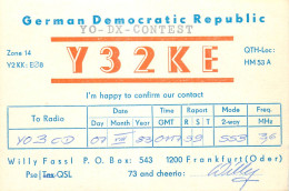 German Democtaric Republic Radio Amateur QSL Card Y31KE Y03CD 1983 - Radio Amatoriale