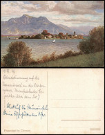 Ansichtskarte Chiemsee Fraueninsel - Chiemsee, Künstlerkarte 1913 - Chiemgauer Alpen