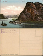 Ansichtskarte St. Goarshausen Loreley, Rheindampfer, Photofarbenkarte 1914 - Loreley