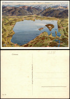 Ansichtskarte Chiemsee Chiemsee (See) Umgebungskarte, Alpen Panorama 1956 - Chiemgauer Alpen