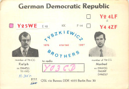 German Democtaric Republic Radio Amateur QSL Card Y24LF Y44ZF Y25WE Y03CD 1986 - Radio Amatoriale
