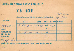 German Democtaric Republic Radio Amateur QSL Card Y51ZE Y03CD 1984 - Radio Amatoriale