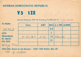 German Democtaric Republic Radio Amateur QSL Card Y51ZE Y03CD 1984 - Radio Amatoriale