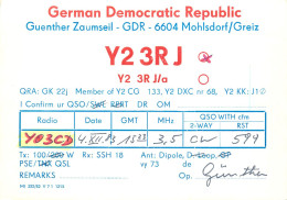 German Democtaric Republic Radio Amateur QSL Card Y23RJ Y03CD 1984 - Radio Amatoriale