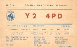 German Democtaric Republic Radio Amateur QSL Card Y24PD Y03CD 1983 - Radio Amatoriale