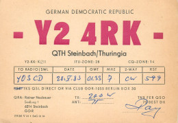 German Democtaric Republic Radio Amateur QSL Card Y24RK Y03CD 1983 - Radio Amatoriale