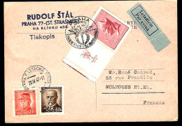 DOCUMENT TCHÉCOSLOVAQUE - PILOTE JOSEF FRANTISEKF - PAR AVION - PRAGUE - 1947 - Briefe U. Dokumente