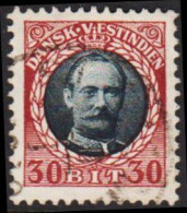 1907-1908. Frederik VIII. 30 Bit Black/brown-red. (Michel 46) - JF543744 - Danemark (Antilles)