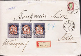 1915. RUSSIA  LATVIJA. 10 KOP WAR-AID Perf 12½ + 50 KOP As Beautiful And Impressive Franking On Registered... - JF543761 - Letonia