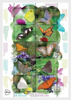 Netherlands Pays-Bas Niederlande 2024 Experience Nature Butterflies On Bonaire Set Of 10 Stamps In Block Sheetlet MNH - Butterflies