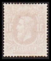 1869-1880. BELGIUM. Leopold II. 1 Fr. Beautifully Centered, Hinged And With A Small Thin Spot Reverse. Rar... - JF543770 - Sonstige & Ohne Zuordnung