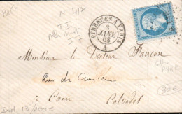 AMBULANT DES PYRENEES A PARIS -A- 1868 - Railway Post