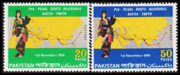 1969. PAKISTAN. Airline PIA Dhaka-Tokio Route Complete Set Never Hinged. With All The Ori... (Michel 281-282) - JF543787 - Pakistan