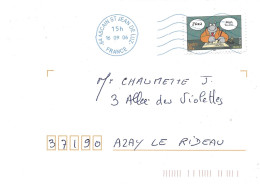 TIMBRE N°59  -  ADHESIF -   SOURIRE AVEC LE CHAT  -  SEUL SUR LETTRE -   AU TARIF - Storia Postale