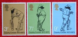 County Cricket Sport (Mi 621-623) 1973 Ongebruikt / MH / * ENGLAND GRANDE-BRETAGNE GB GREAT BRITAIN - Unused Stamps
