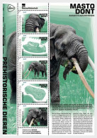 Netherlands Pays-Bas Niederlande 2023 Prehistoric Animals Mastodon Set Of 5 Stamps In Block MNH - Blocks & Sheetlets